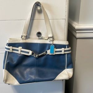 Coach Leather Purse.  Blue and White